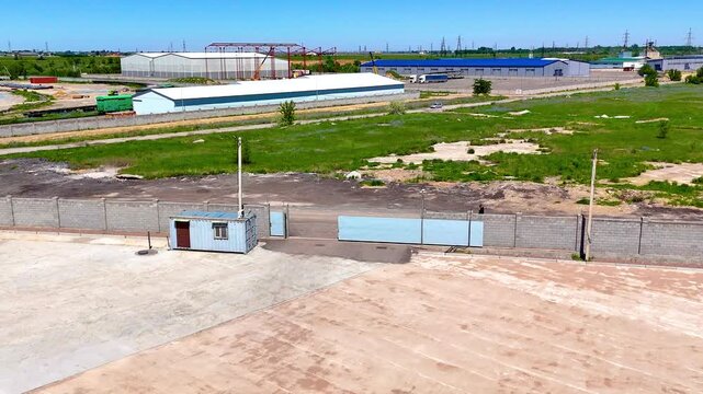 Entrance Gate and Security Checkpoint of a Modern Logistics Warehouse