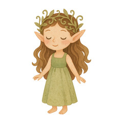 Obraz premium PNG Whimsical elf girl illustration