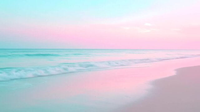 Serene Pastel Sunset on Tropical Beach