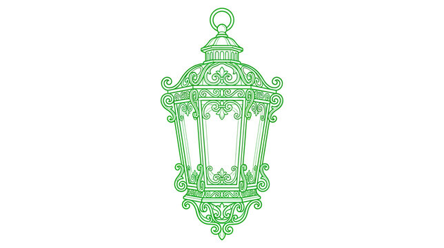 Ornate Green Lantern Illustration