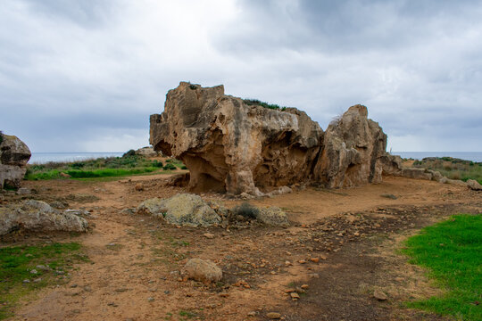 Beautiful places in Cyprus island. Mediterranean sea ind buildings 