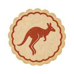 Fototapeta premium PNG Vintage kangaroo emblem design.