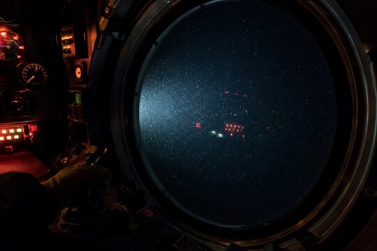 Interior View from Deep Diving Submersible Viewport