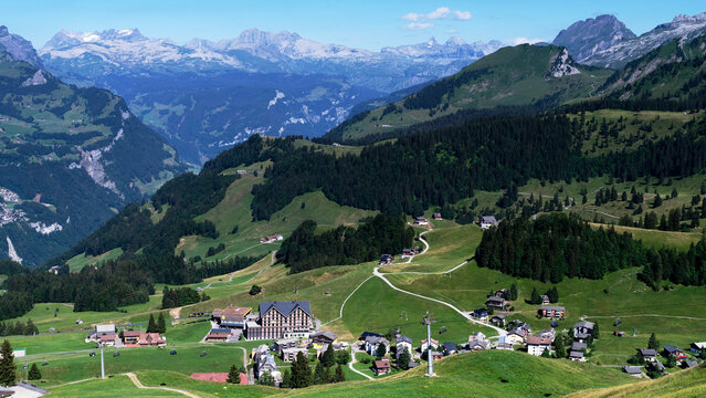 Stunning Mountain Views of Stoos Village and Swiss Alps
