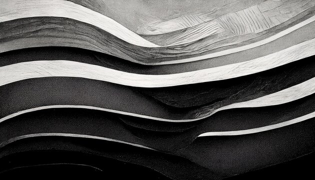 Black And White Abstract Texture With Layered Granular And Striped Patterns
