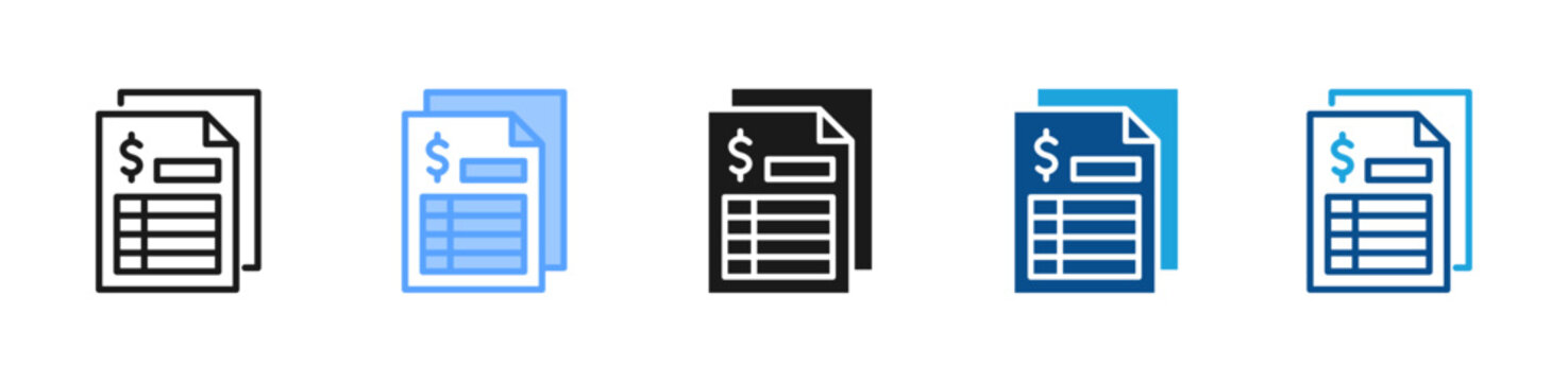 Spreadsheet web icon with multiple style collection