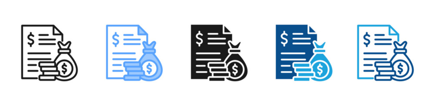 Accounts Receivable web icon with multiple style collection