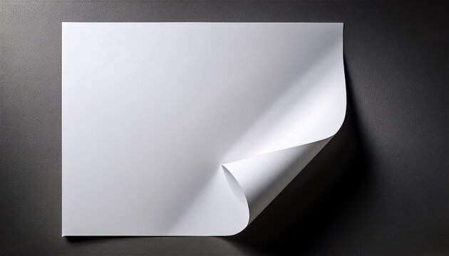 Empty Sheet Of White Paper With Curled Corner And Shadow Paper Mockups