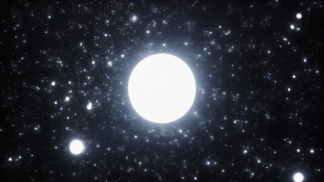 Cosmic Dust Swirling Around Glowing Star in Deep Space