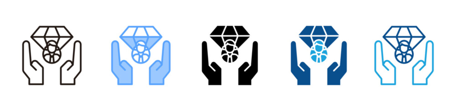 Values web icon with multiple style collection
