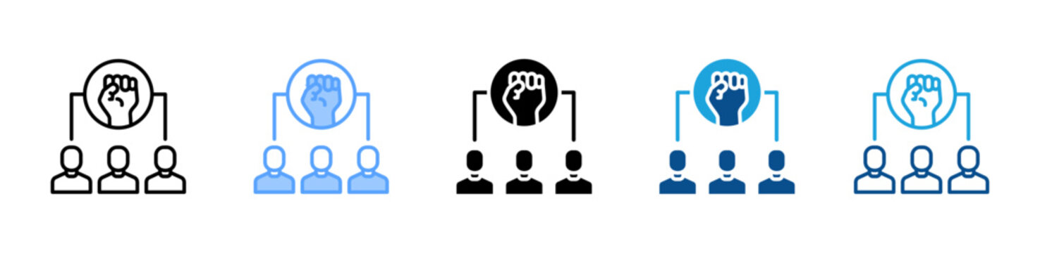 Empowerment web icon with multiple style collection