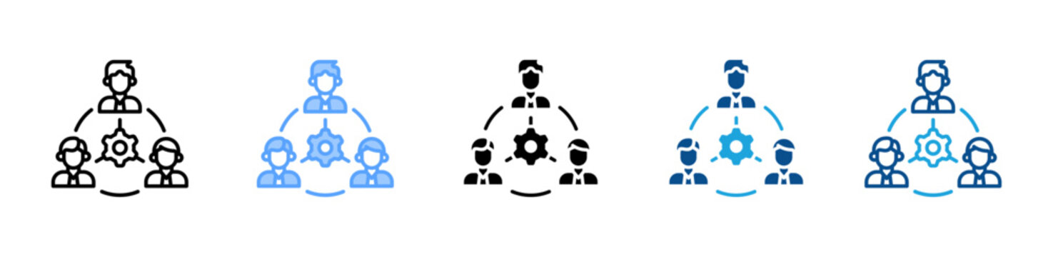 Workforce web icon with multiple style collection