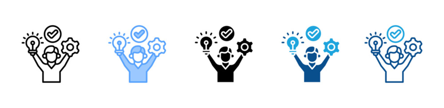 Competency web icon with multiple style collection