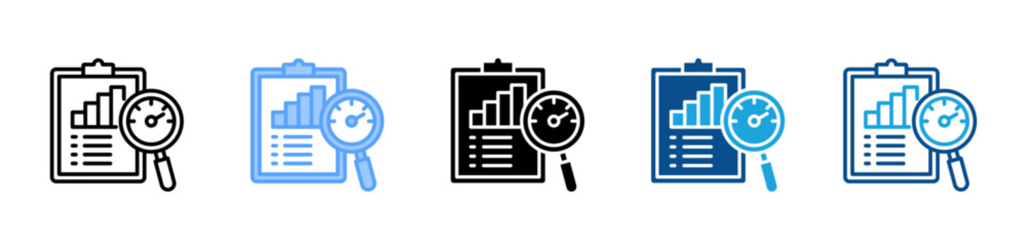 Benchmark web icon with multiple style collection