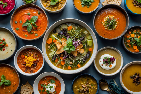 Popular dinner lunch seasonal Winter Meeting delicious homemade soup swap healthy meal AI Generative