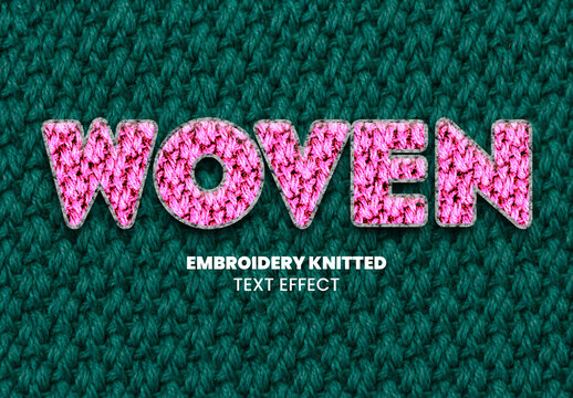 Embroidery Knitted Text Effect