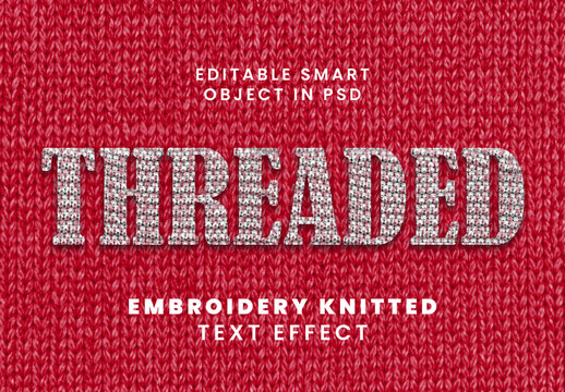 Embroidery Knitted Text Effect