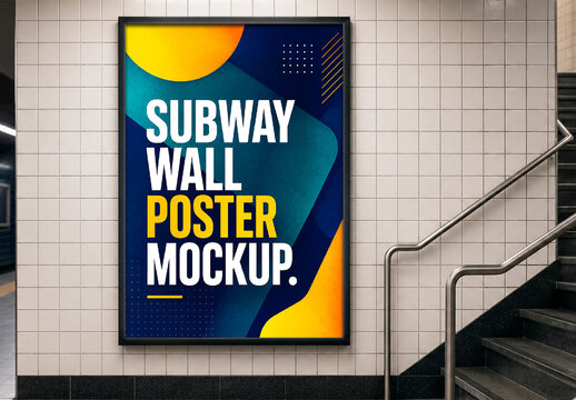Subway Wall Poster Mockup