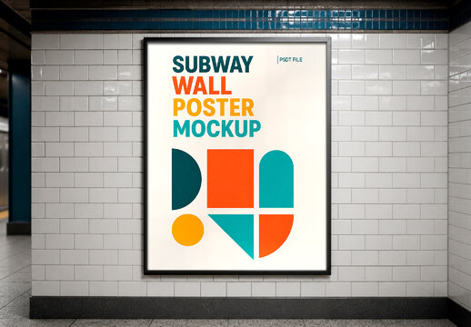 Subway Wall Poster Mockup