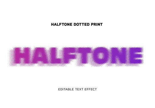 Halftone Dotted Print Text Effect