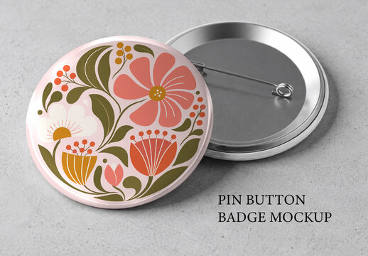 Pin Button Badge Mockup