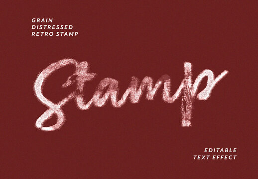 Grain Distressed Retro Stamp Text Effect