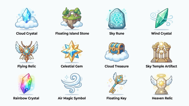 Magic Crystal Icon Set Collection.