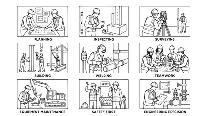 Fototapeta premium Engineering Process Illustration Collection
