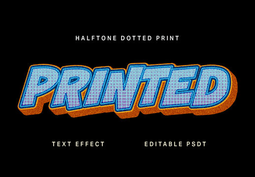 Halftone Dotted Print Text Effect