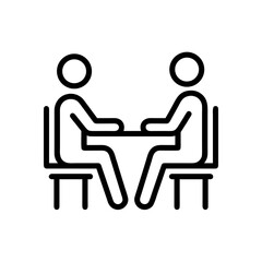 Fototapeta premium Person sitting across interview icon