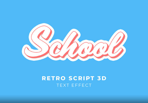 Retro Script 3D Text Effect