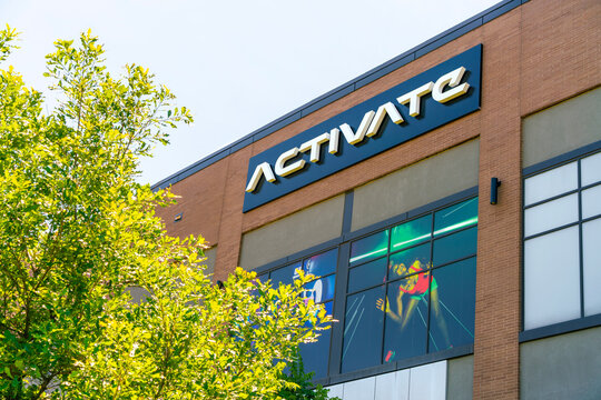 Toronto, ON, Canada - Jun, 28, 2026: View of the Activate interactive gaming facility located at Stock Yard Village, Toronto, a Canadian Interactive Gaming Facility with 9 locations across Canada