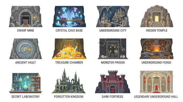 Medieval Fantasy Castle Architecture Details.