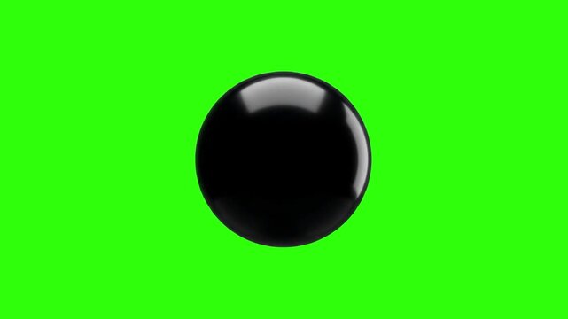 A realistic 3D render of a classic black number 8 pool ball isolated on a bright green chroma key background. Great for sports videos, billiards, pool games, gambling concepts, magic 8-ball decision m