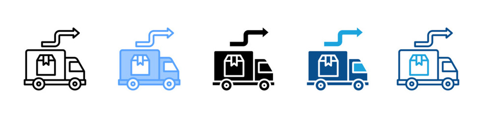 Naklejka premium Shipment web icon with multiple style collection