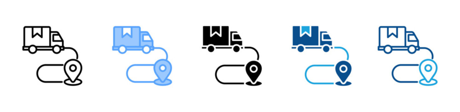 Last Mile Delivery web icon with multiple style collection
