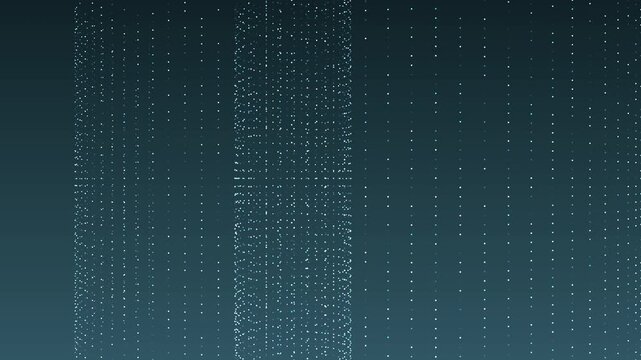 Abstract Moonlit Asteroid gradient background animation featuring tiny glowing light particles arranged in a sheet-like formation that rolls vertically and forms a tubular shape at the center.
