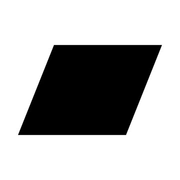 Vector silhouette icon of a simple parallelogram