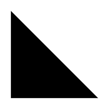 Vector silhouette icon of a right angle triangle