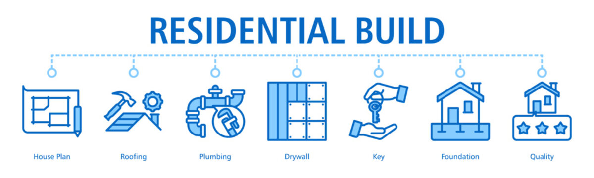 Residential Build Web Banner web banner icon vector illustration