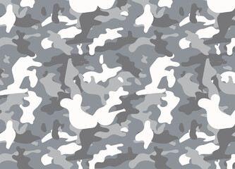 Snow camouflage seamless pattern in silver grey and off-white, abstract fabric texture for arctic and winter gear © The Plaid City