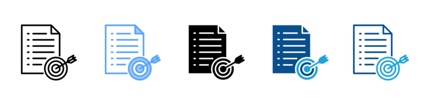 Objective Planning web icon with multiple style collection