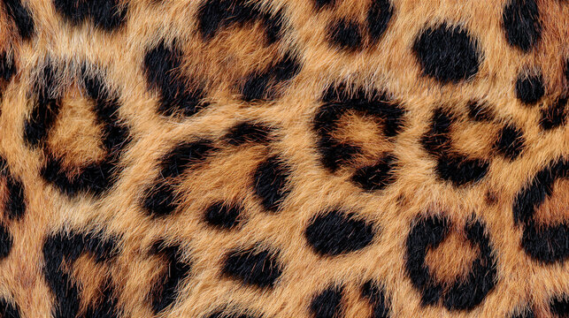 seamless realistic leopard fur texture with golden rosette pattern