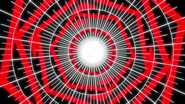 Hexagon Geometric Patterns Audio Reactive M Red Animation Loop