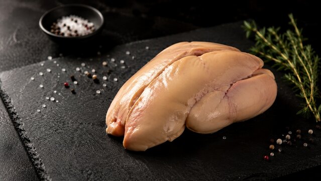whole foie gras prepared for fine dining cuisine