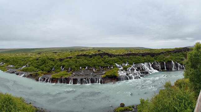 Barnafoss water in Iceland.