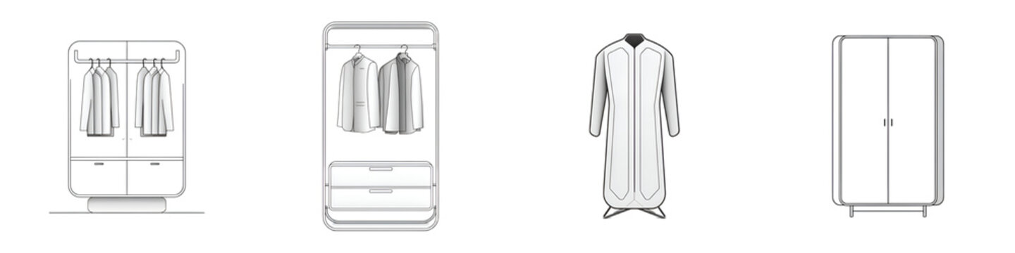Minimalist Wardrobe Design: Modern Clothing Storage Icons