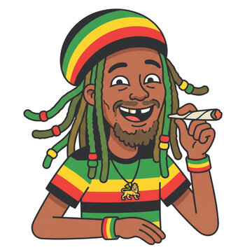 Funny jamaican man vector