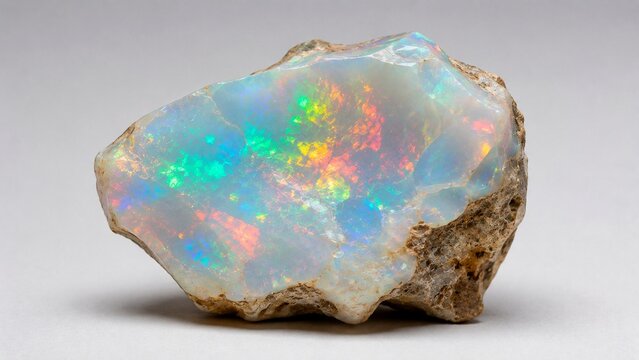 museum-quality opal specimen displaying vivid natural play of color, realistic gemstone