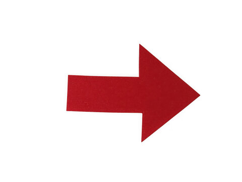 A simple red arrow pointing to the right side of the frame for navigation design isolated on transparent background